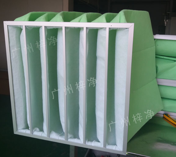 过滤棉袋式初效过滤器具有风量大、阻力低、容尘量大特点。