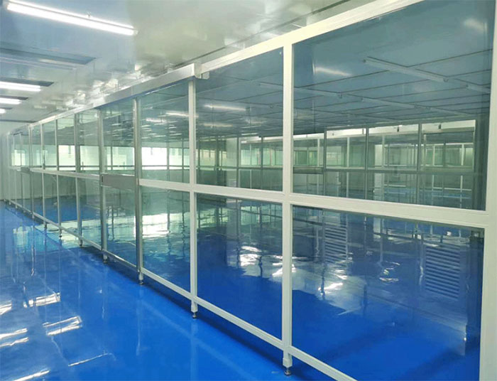 流水线洁净棚又称为生产线洁净室或者组装式洁净棚，水线生产无尘棚，洁净组装流水线生产洁净棚，净化风淋流水线